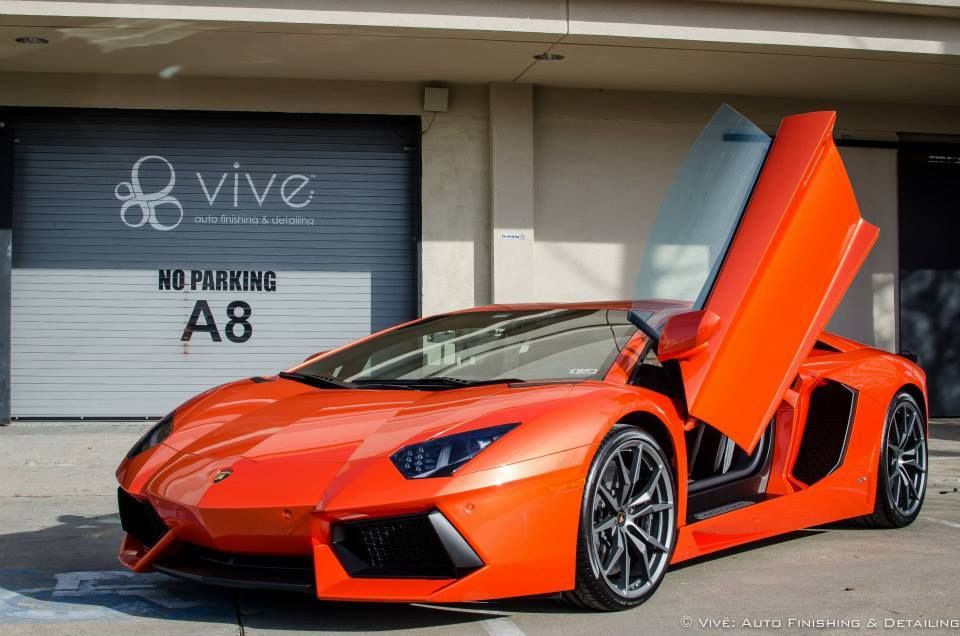 Vive Detailing of Houston Texas Aventador Cement removal